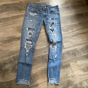 Ripped crop skinny jeans